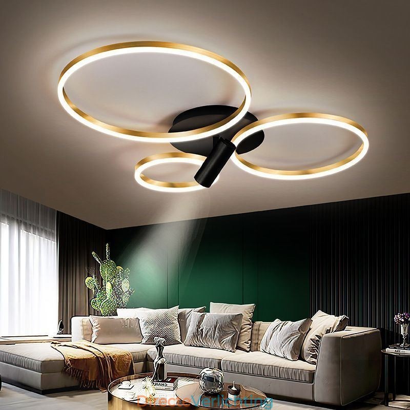 Plafondlamp Geborsteld Goud Halo Ring Verlichting Spotlight