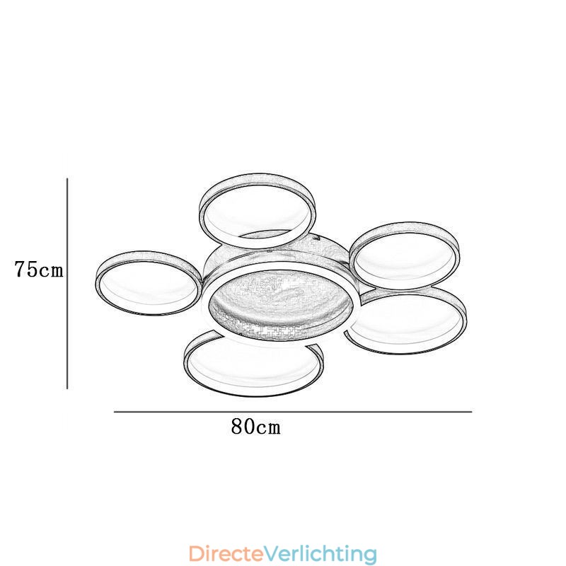 6 Ring Acryl Inbouw Moderne Plafondlamp