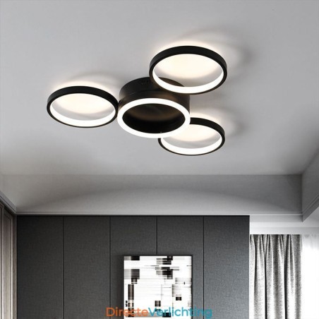 4-rings plafondlamp met inbouwmontage 4-rings plafondlamp met inbouwmontage