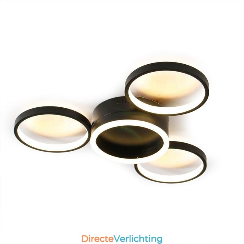 4-rings plafondlamp met inbouwmontage