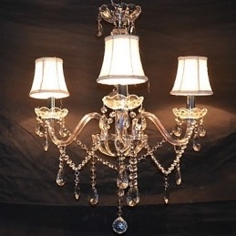 Moderne schitterende kroonluchter met 3 lampen en kristallen arm