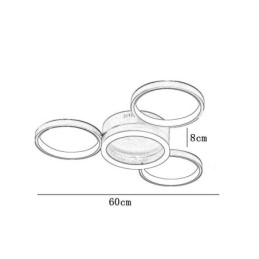 4-rings plafondlamp met inbouwmontage