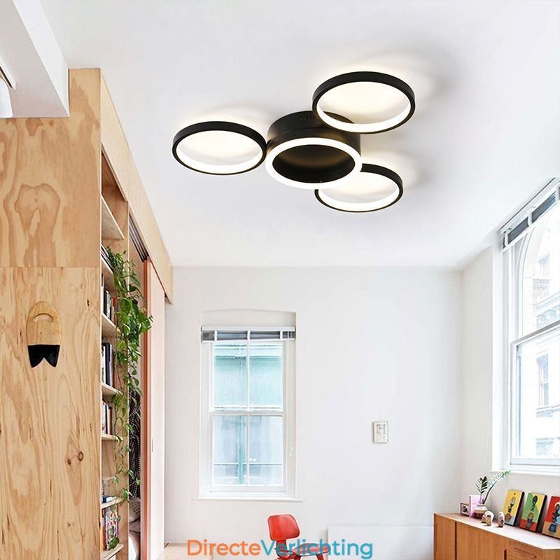 4-rings plafondlamp met inbouwmontage