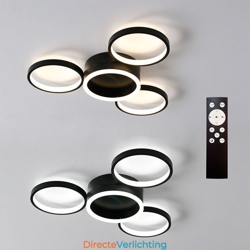 4-rings plafondlamp met inbouwmontage