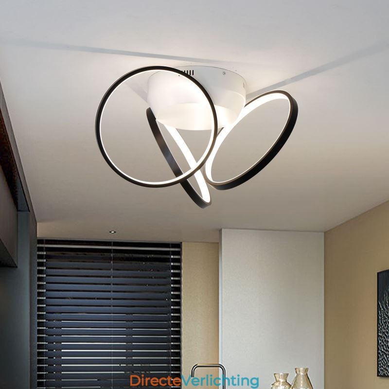 Plafondlamp met halo-ring van acryl