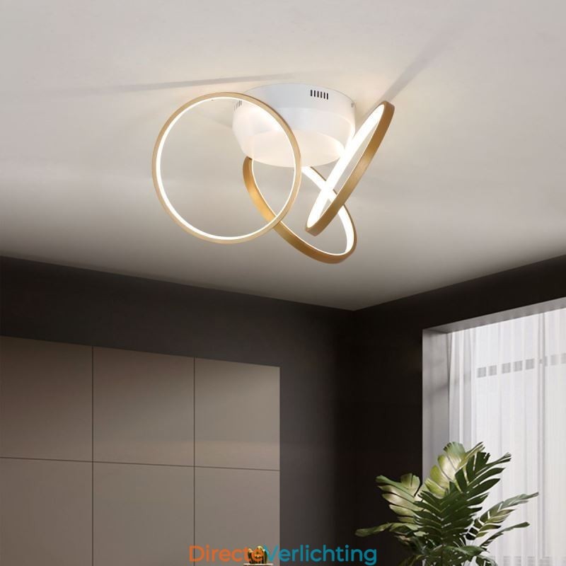Plafondlamp met halo-ring van acryl