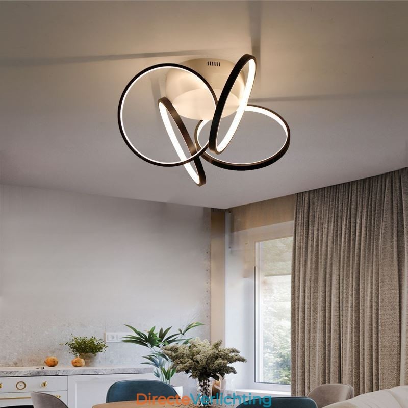 Plafondlamp met halo-ring van acryl