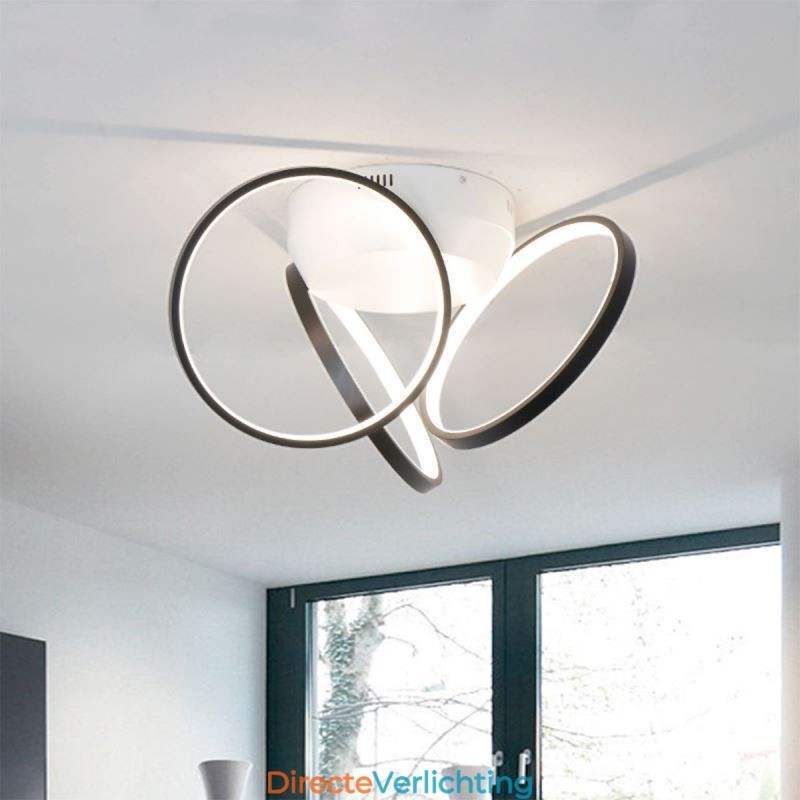 Plafondlamp met halo-ring van acryl
