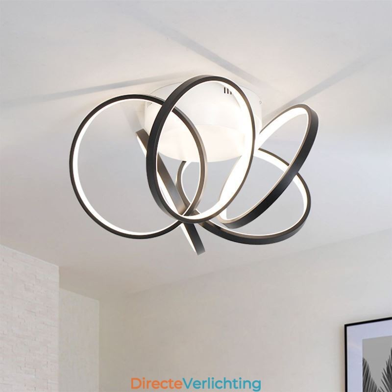 Plafondlamp met halo-ring van acryl