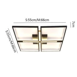 Vierkante plafondlamp met plafondbevestiging, decoratieve verlichting van acryl