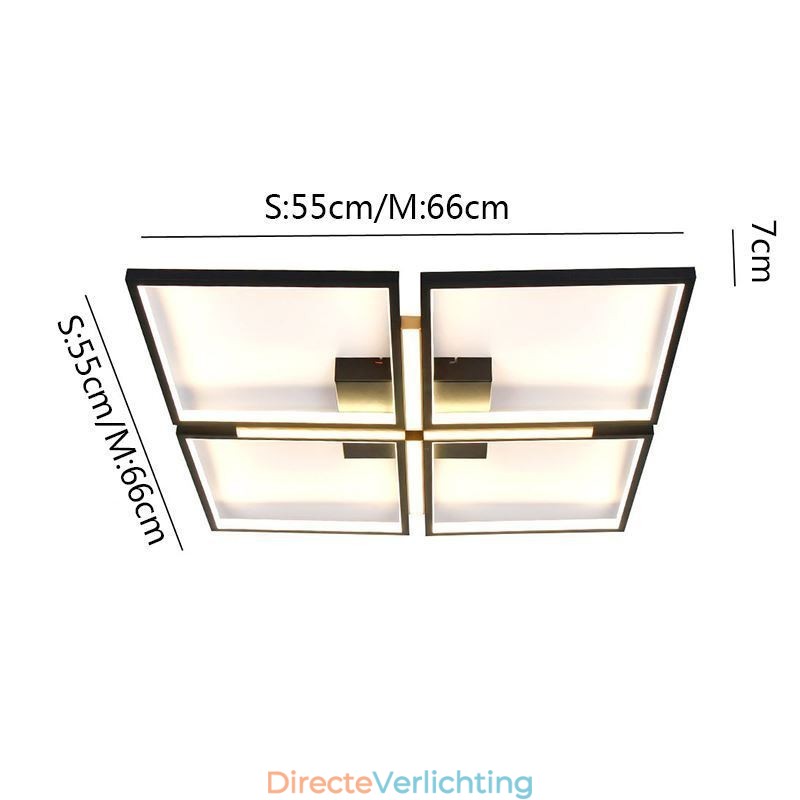 Vierkante plafondlamp met plafondbevestiging, decoratieve verlichting van acryl