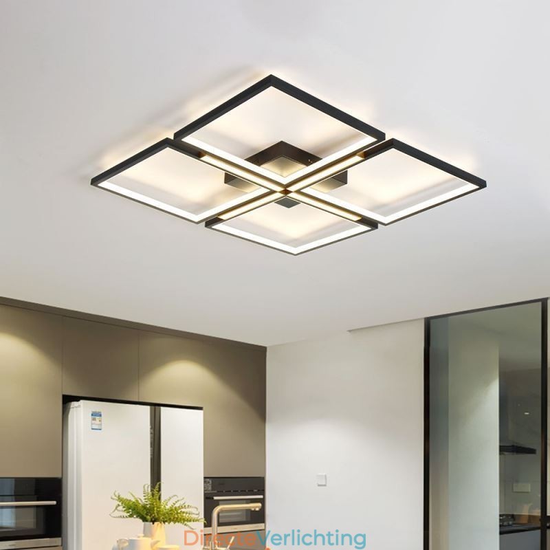 Vierkante plafondlamp met plafondbevestiging, decoratieve verlichting van acryl