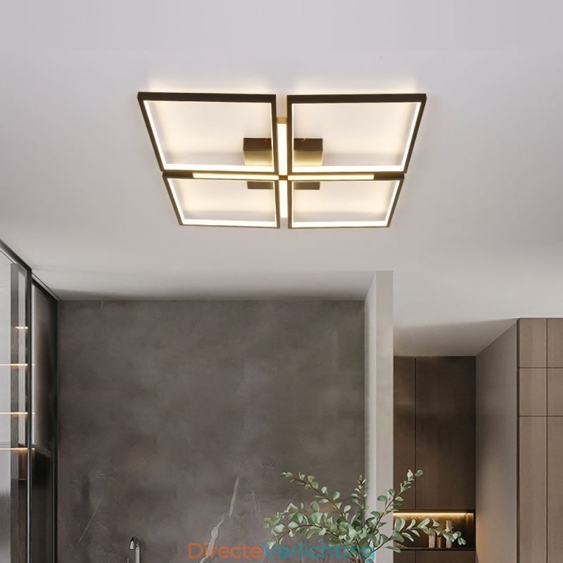 Vierkante plafondlamp met plafondbevestiging, decoratieve verlichting van acryl