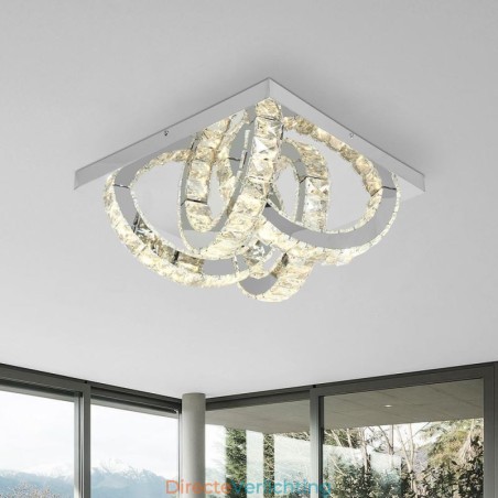 Semi Ring Plafondlamp met Kristallen Montage Semi Ring Plafondlamp met Kristallen Montage