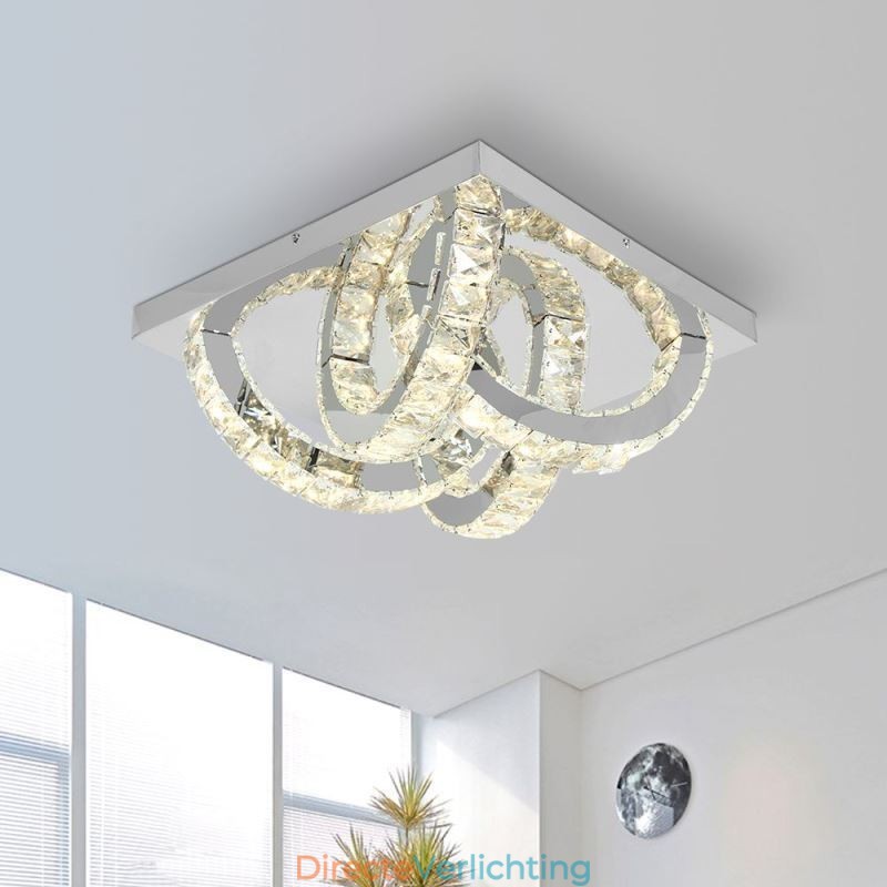 Semi Ring Plafondlamp met Kristallen Montage