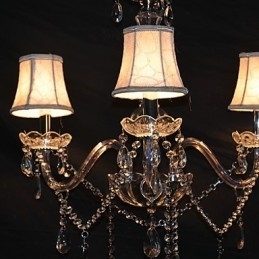 Moderne schitterende kroonluchter met 3 lampen en kristallen arm