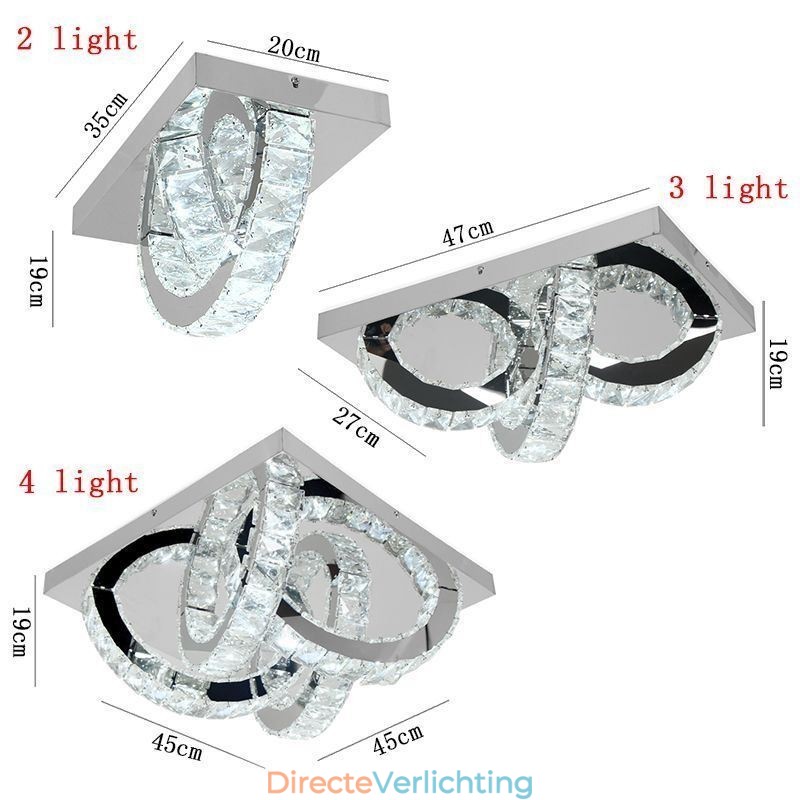 Semi Ring Plafondlamp met Kristallen Montage