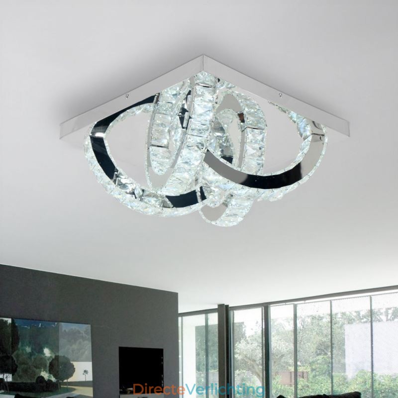 Semi Ring Plafondlamp met Kristallen Montage