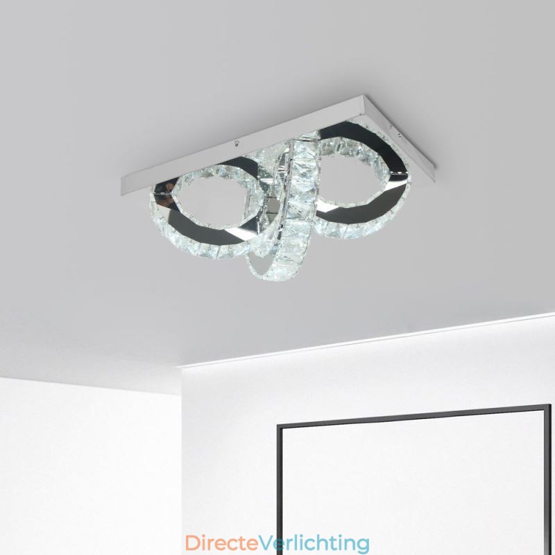 Semi Ring Plafondlamp met Kristallen Montage