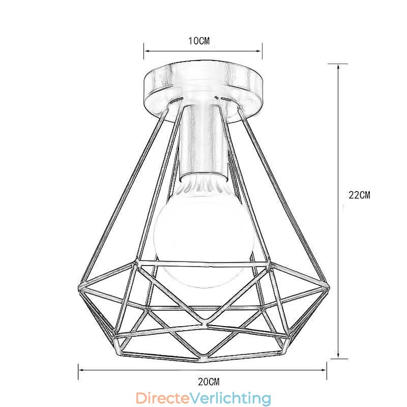 Plafondlamp in diamantvorm