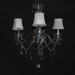 Moderne schitterende kroonluchter met 3 lampen en kristallen arm
