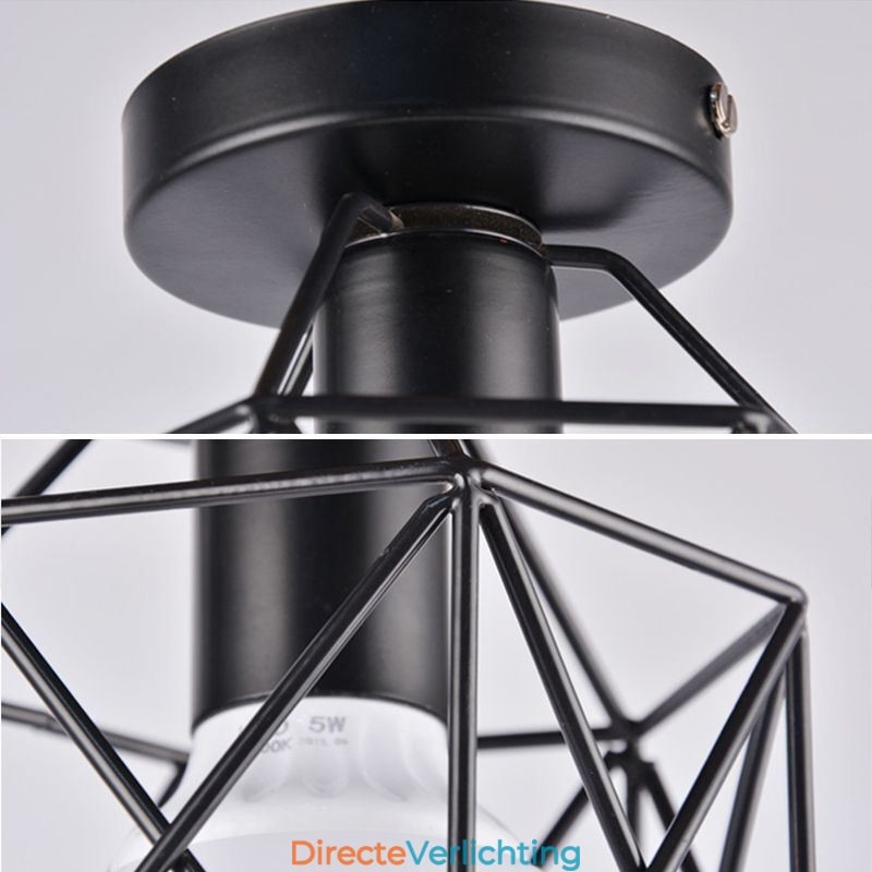 Metalen kooi plafondlamp