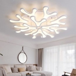 Plafondlamp van acryl met gewei