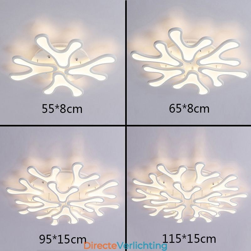 Plafondlamp van acryl met gewei