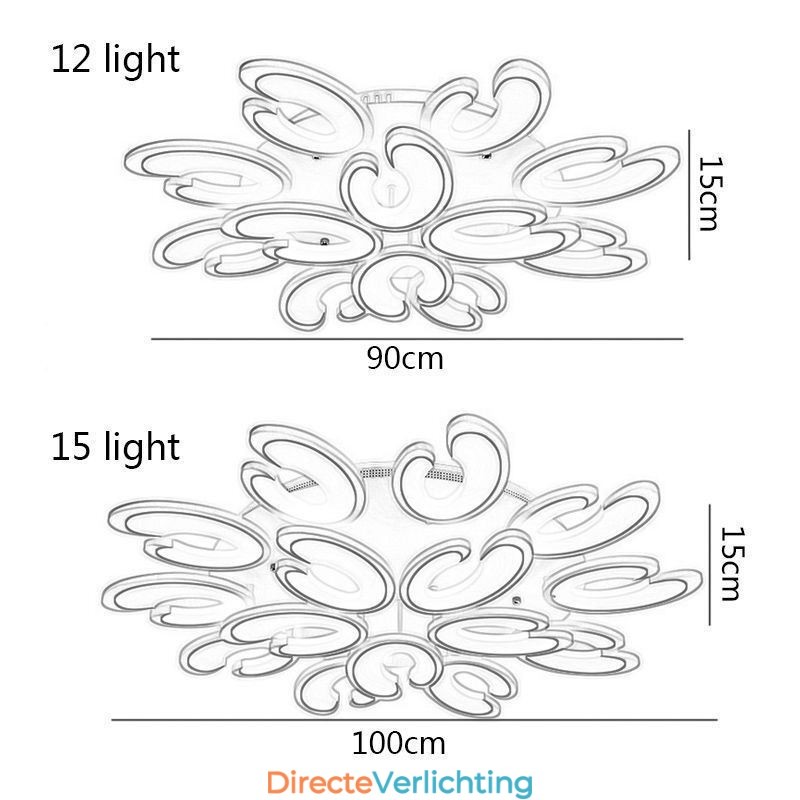 Bloemvormige plafondlamp met plafondbevestiging