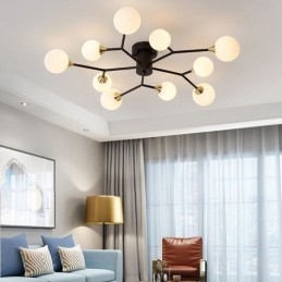 Glazen bol plafondlamp Magic Bean