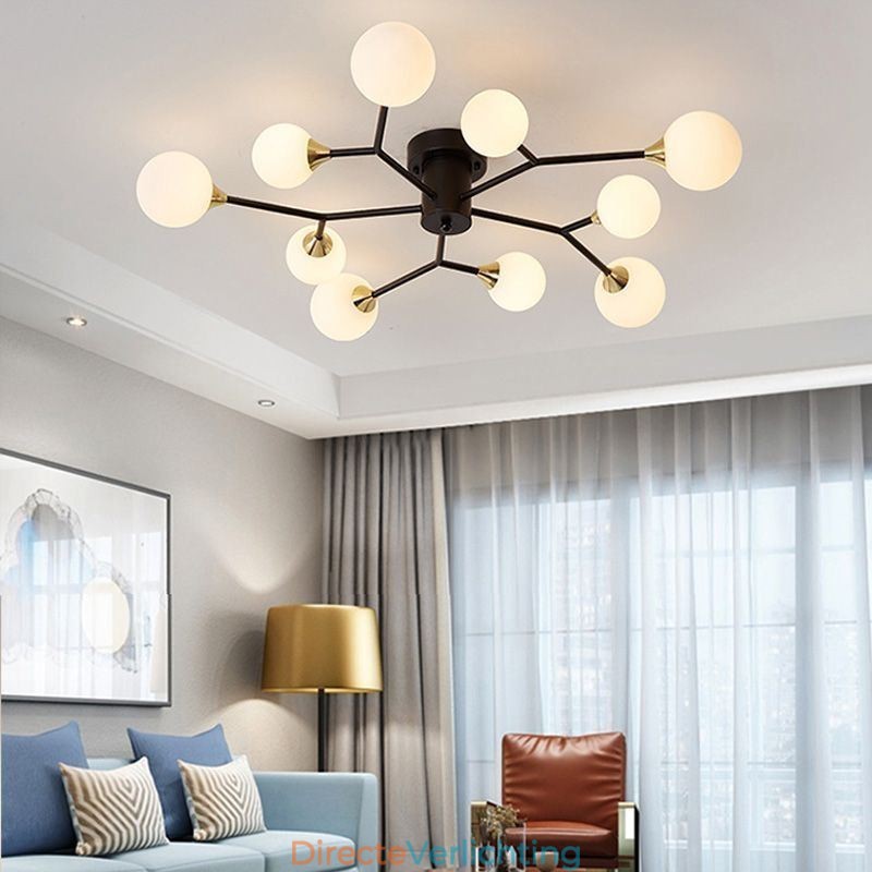 Glazen bol plafondlamp Magic Bean