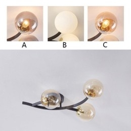 Moderne minimalistische glazen bol plafondlamp met verzonken montage