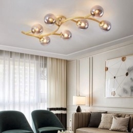 Moderne minimalistische glazen bol plafondlamp met verzonken montage