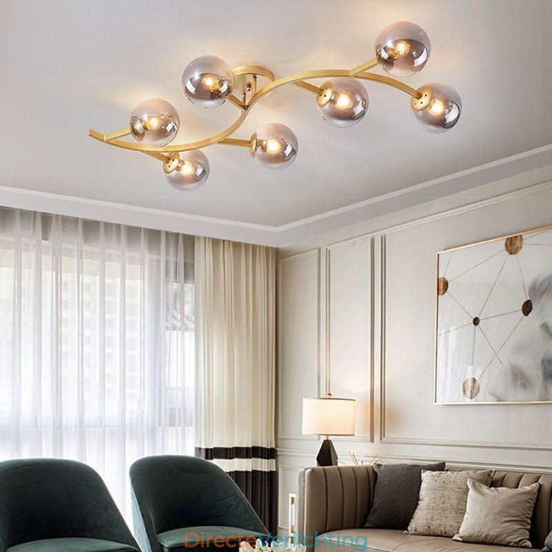 Moderne minimalistische glazen bol plafondlamp met verzonken montage