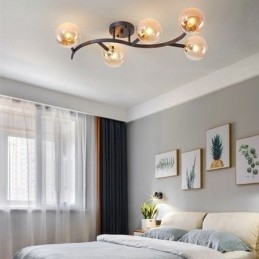 Moderne minimalistische glazen bol plafondlamp met verzonken montage