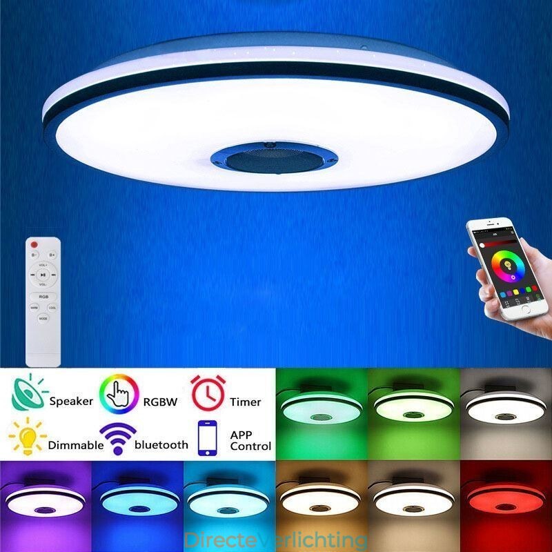 Kleurrijke plafondlamp met Bluetooth-muziekluidspreker en timingfunctie