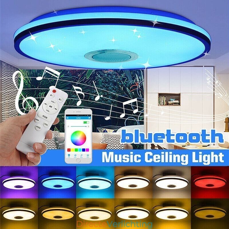 Kleurrijke plafondlamp met Bluetooth-muziekluidspreker en timingfunctie