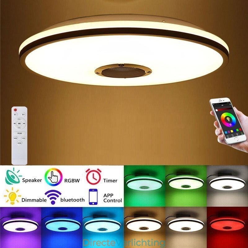 Kleurrijke plafondlamp met Bluetooth-muziekluidspreker en timingfunctie