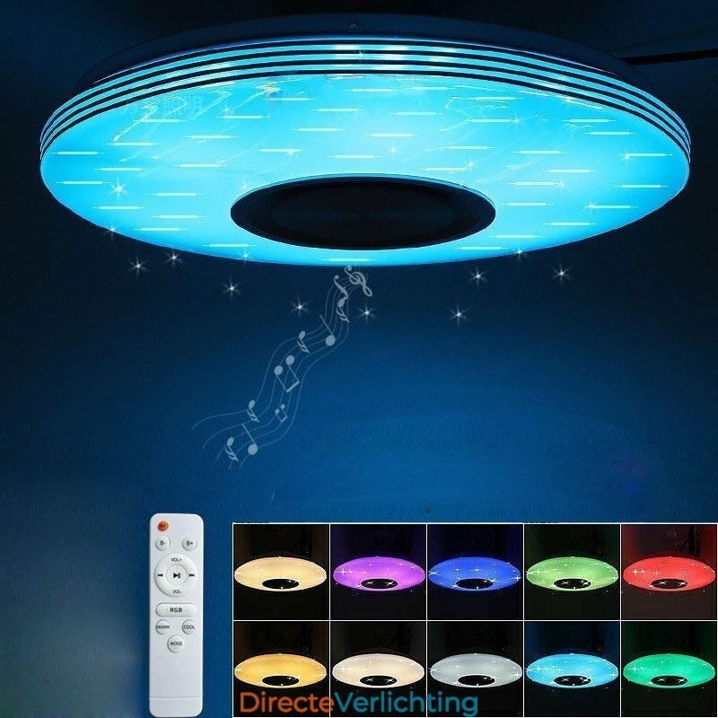 Plafondlamp met decoratieve montage, afstandsbediening via APP, Bluetooth-muziekluidsprekerlamp