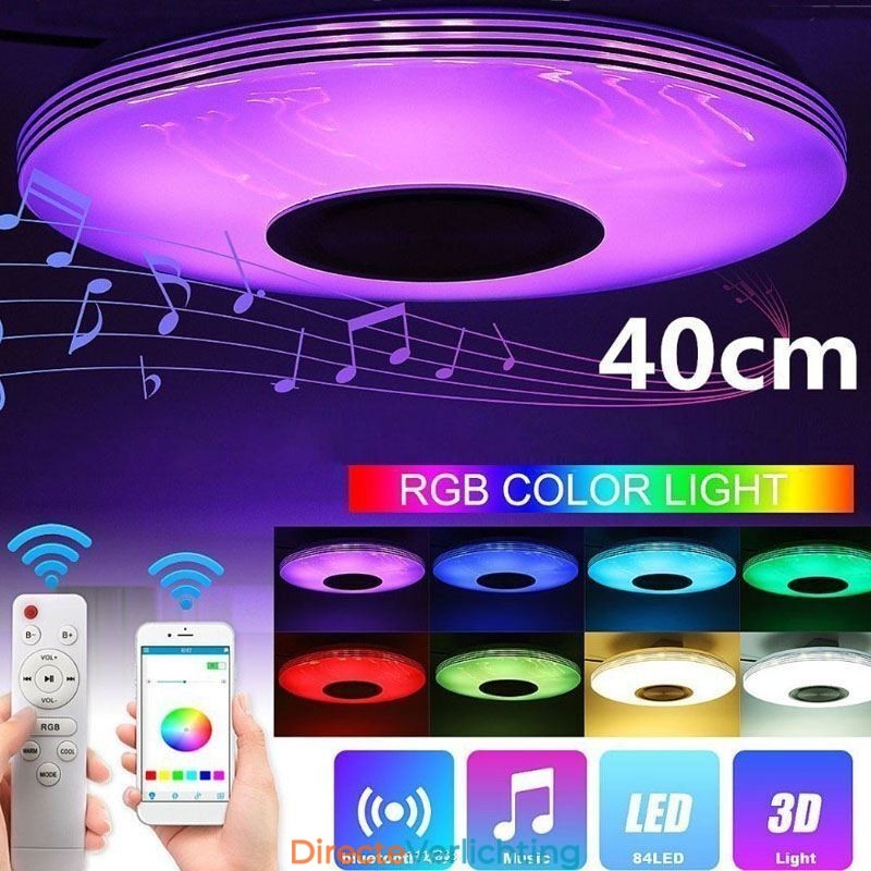 Plafondlamp met decoratieve montage, afstandsbediening via APP, Bluetooth-muziekluidsprekerlamp