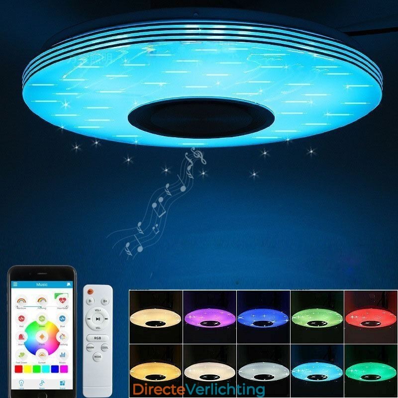Plafondlamp met decoratieve montage, afstandsbediening via APP, Bluetooth-muziekluidsprekerlamp