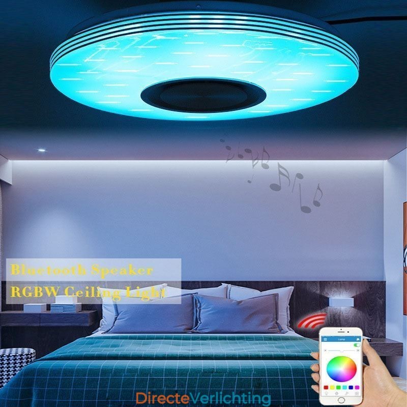 Plafondlamp met decoratieve montage, afstandsbediening via APP, Bluetooth-muziekluidsprekerlamp