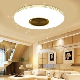 Plafondlamp met decoratieve montage, afstandsbediening via APP, Bluetooth-muziekluidsprekerlamp