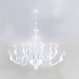 18 lampen roestvrij staal post moderne zwaan kroonluchter licht G4 witte afwerking