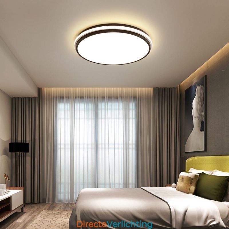 Minimalistische ronde plafondlamp met inbouwmontage, moderne acrylverlichting
