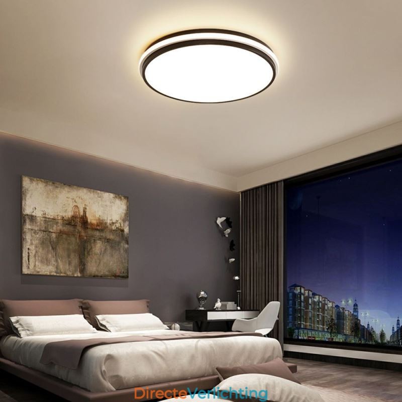Minimalistische ronde plafondlamp met inbouwmontage, moderne acrylverlichting