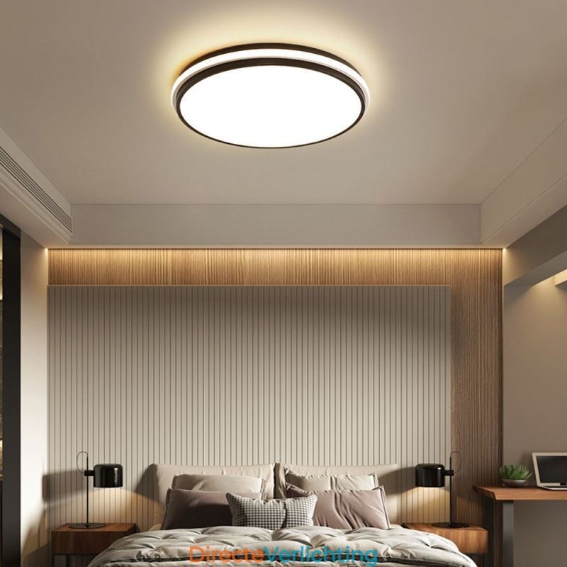 Minimalistische ronde plafondlamp met inbouwmontage, moderne acrylverlichting