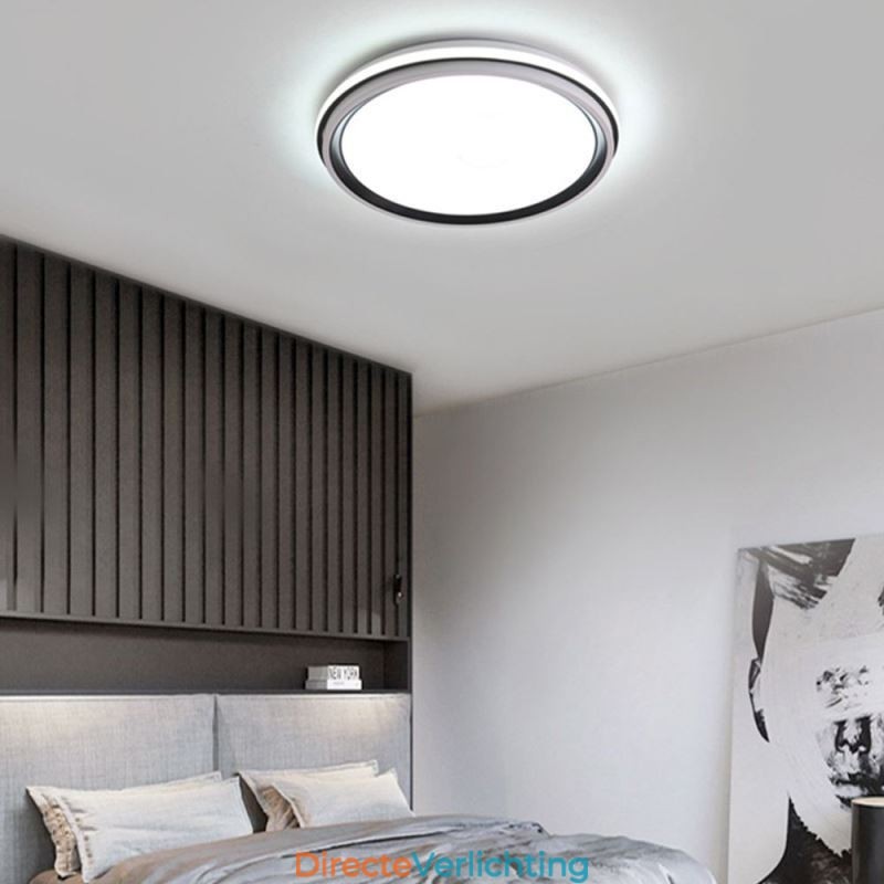 Minimalistische ronde plafondlamp met inbouwmontage, moderne acrylverlichting