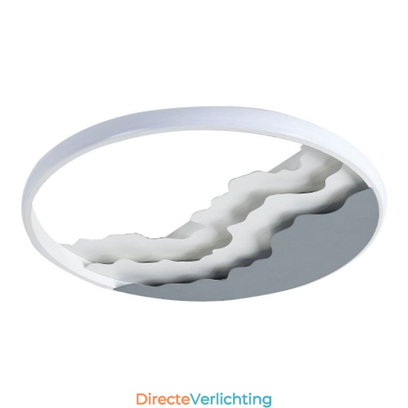 Ronde, inbouwbare, unieke, golfvormige plafondlamp van acryl