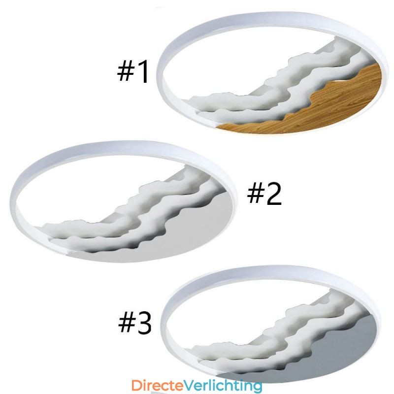 Ronde, inbouwbare, unieke, golfvormige plafondlamp van acryl